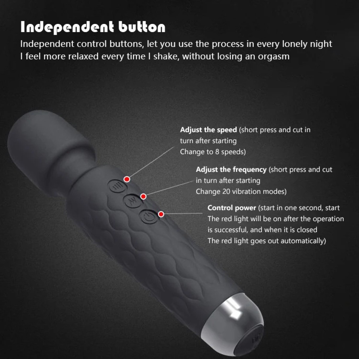 Δονητής Μασάζ Beginners Powerful Candi Massage Wand Vibrator - Μαύρος by Sexopolis