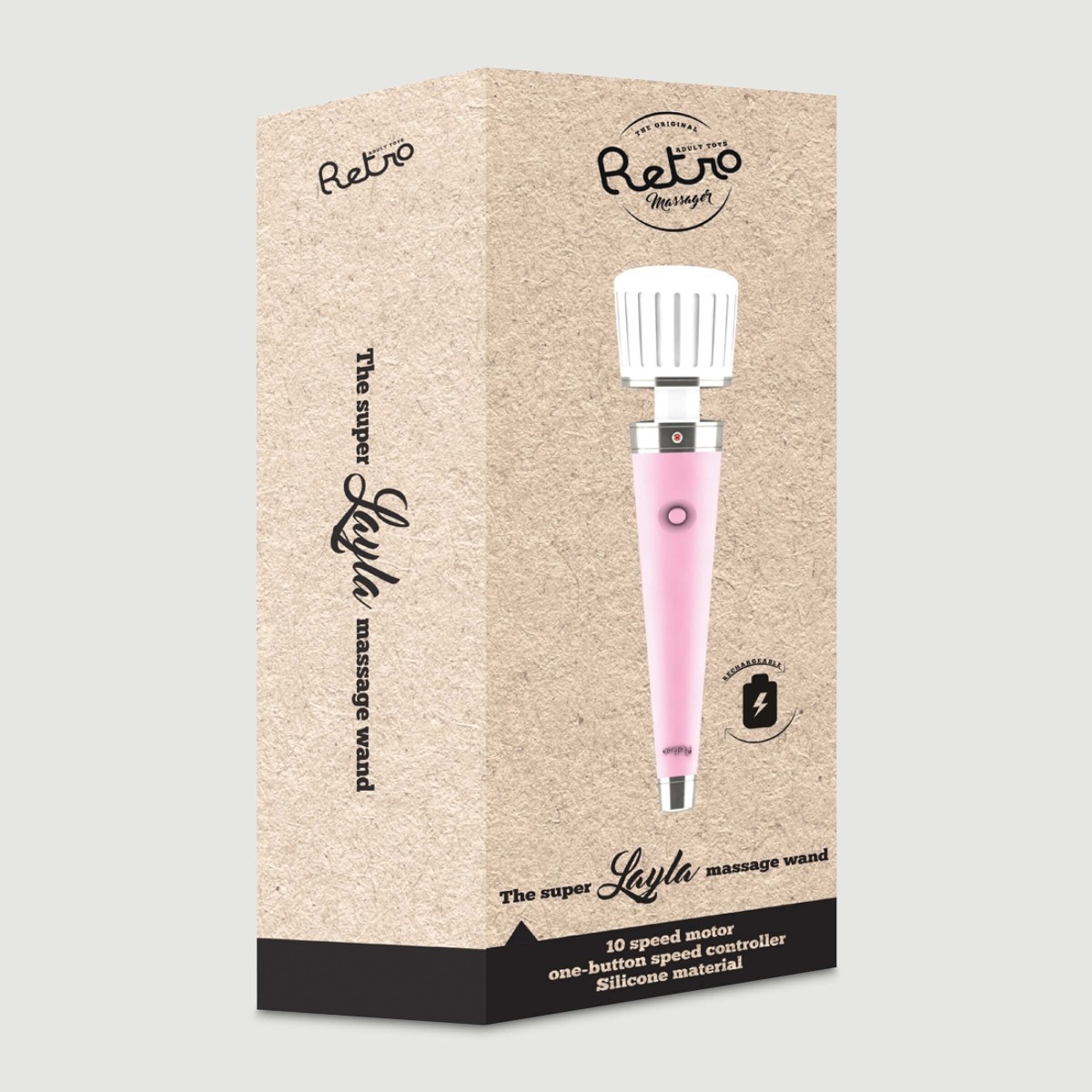 Layla Retro Massage Wand Vibrator - Pink by Sexopolis