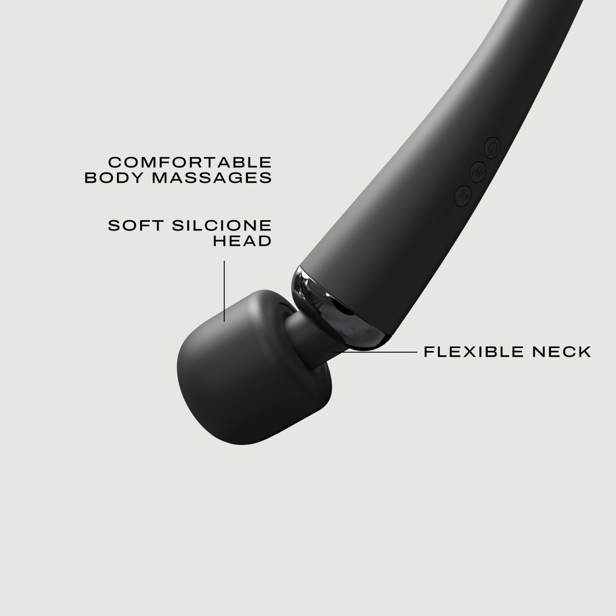 Rechargeable Deluxe Megawand Vibrating Wand - Black by Sexopolis