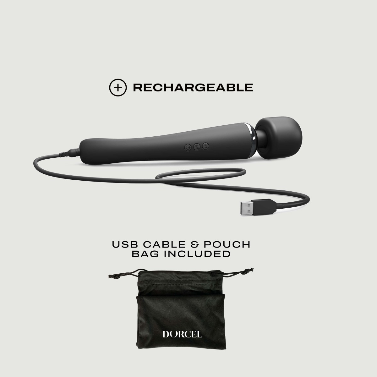 Rechargeable Deluxe Megawand Vibrating Wand - Black by Sexopolis