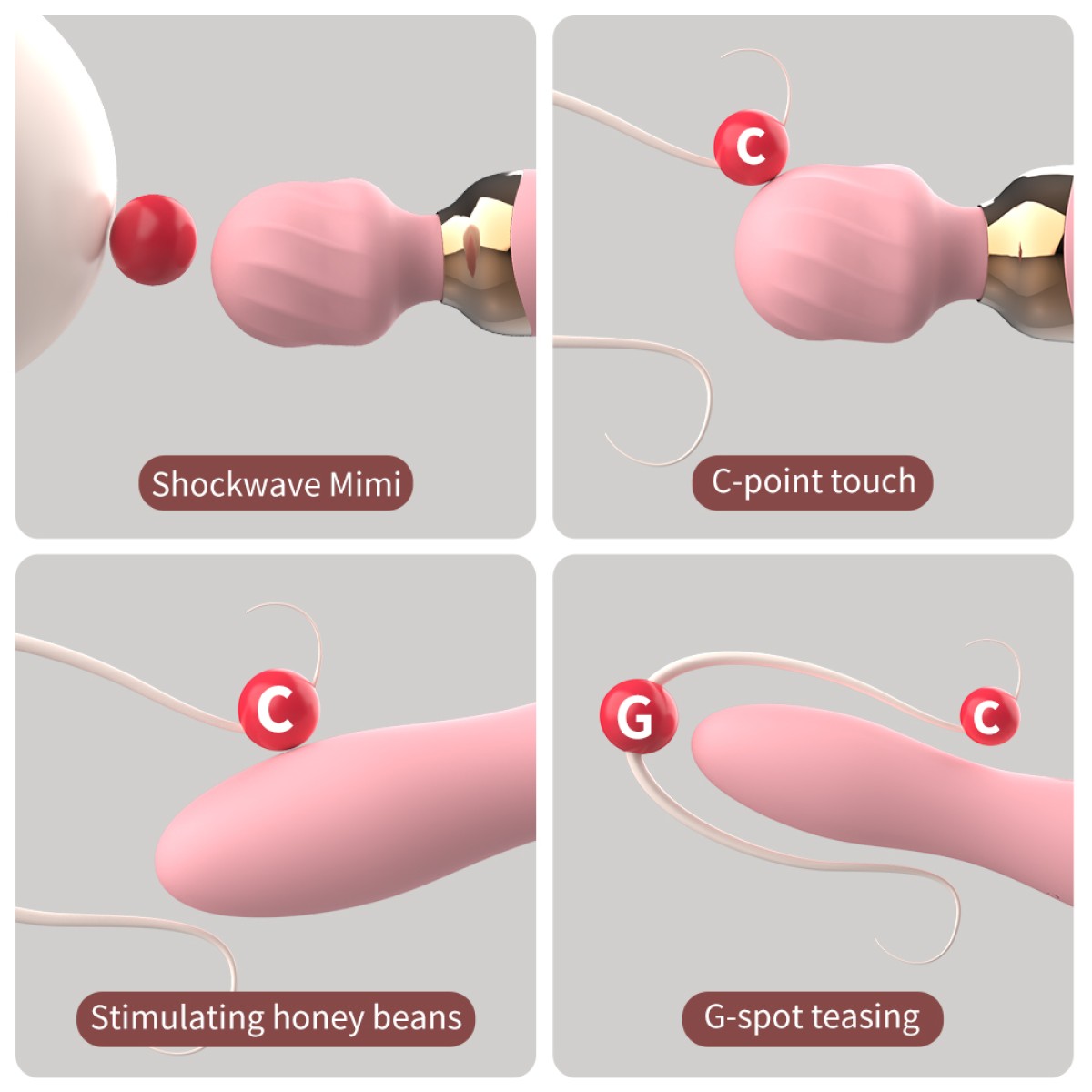 Vibro-Wand Premium Silicone Massage Wand Stimulator & Vibrator 2 in 1 - Purple by Sexopolis