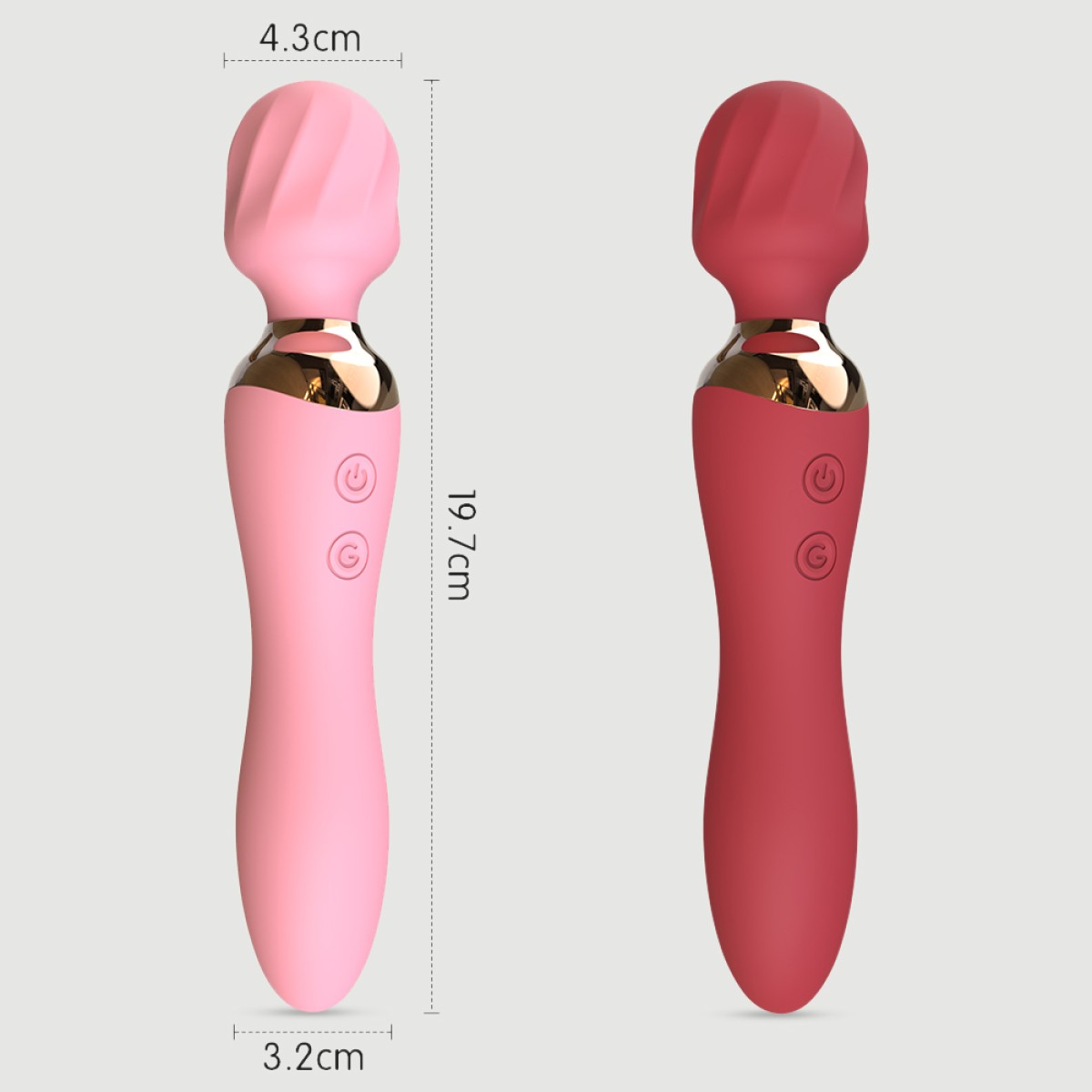 Vibro-Wand Premium Silicone Massage Wand Stimulator & Vibrator 2 in 1 - Pink by Sexopolis