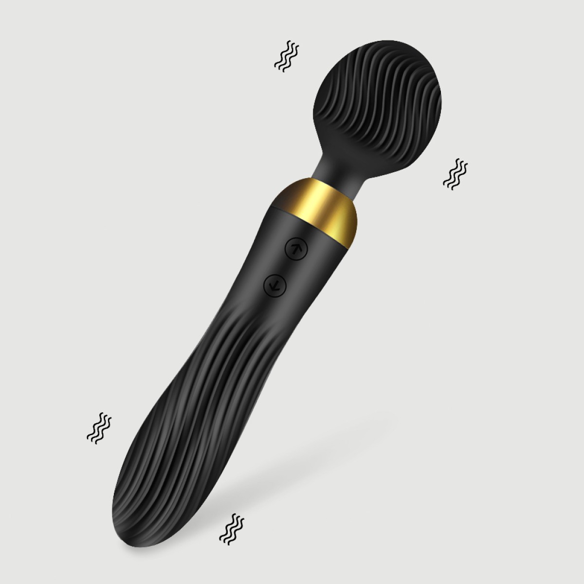 Amalthea 2 in 1 Classic & Wand Massage Vibrator - Black by Sexopolis