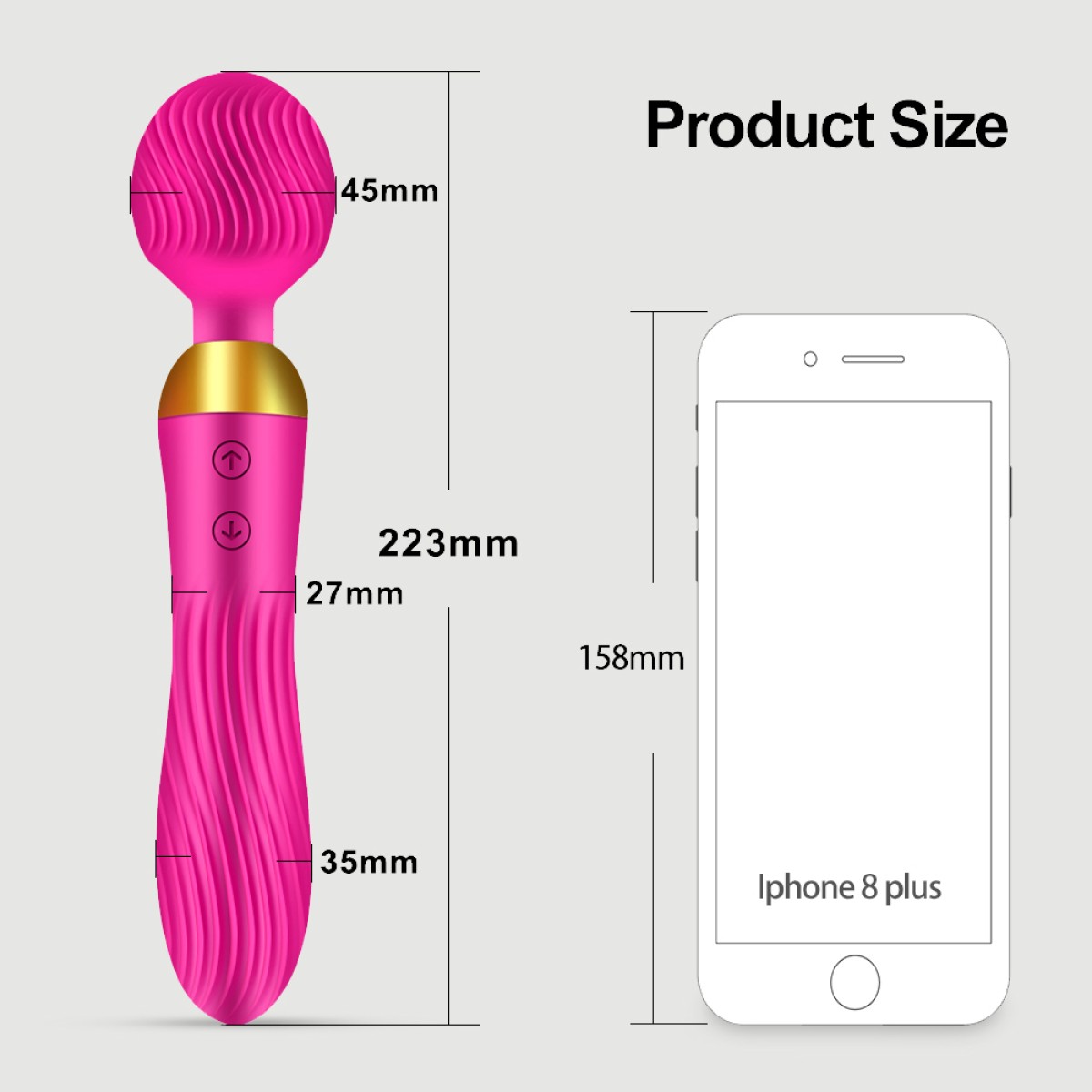 Amalthea 2 in 1 Classic & Wand Massage Vibrator - Pink by Sexopolis