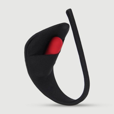 C-String Με Θήκη Για Δονητή C-String With Vibrator Pocket - Μαύρο