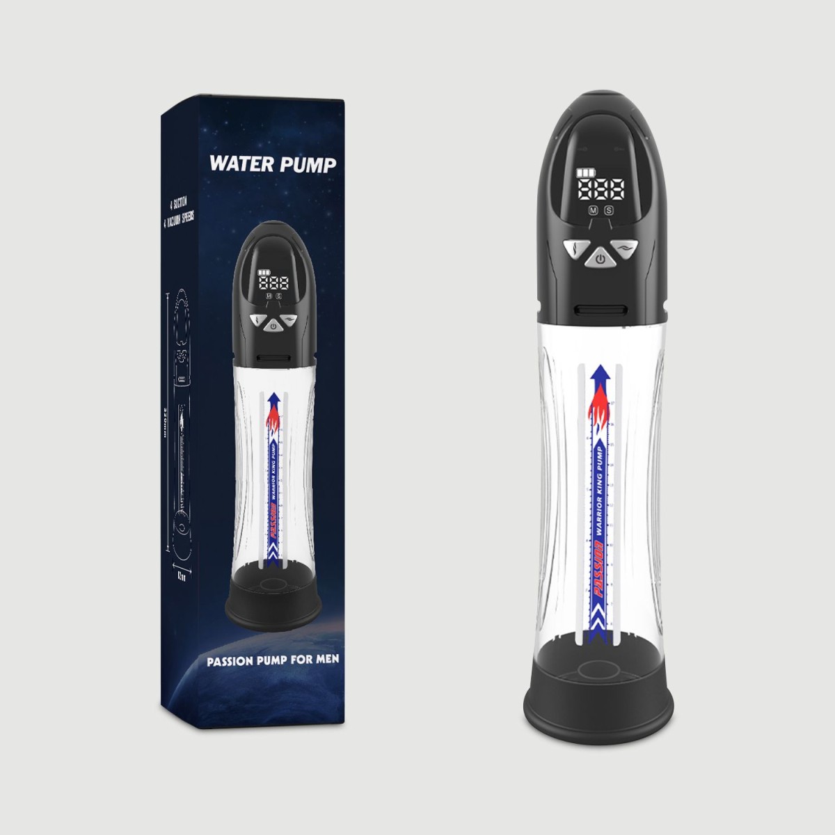 Pump My Dick LCD Waterproof Hydro Penis Pump - Transparent by Sexopolis
