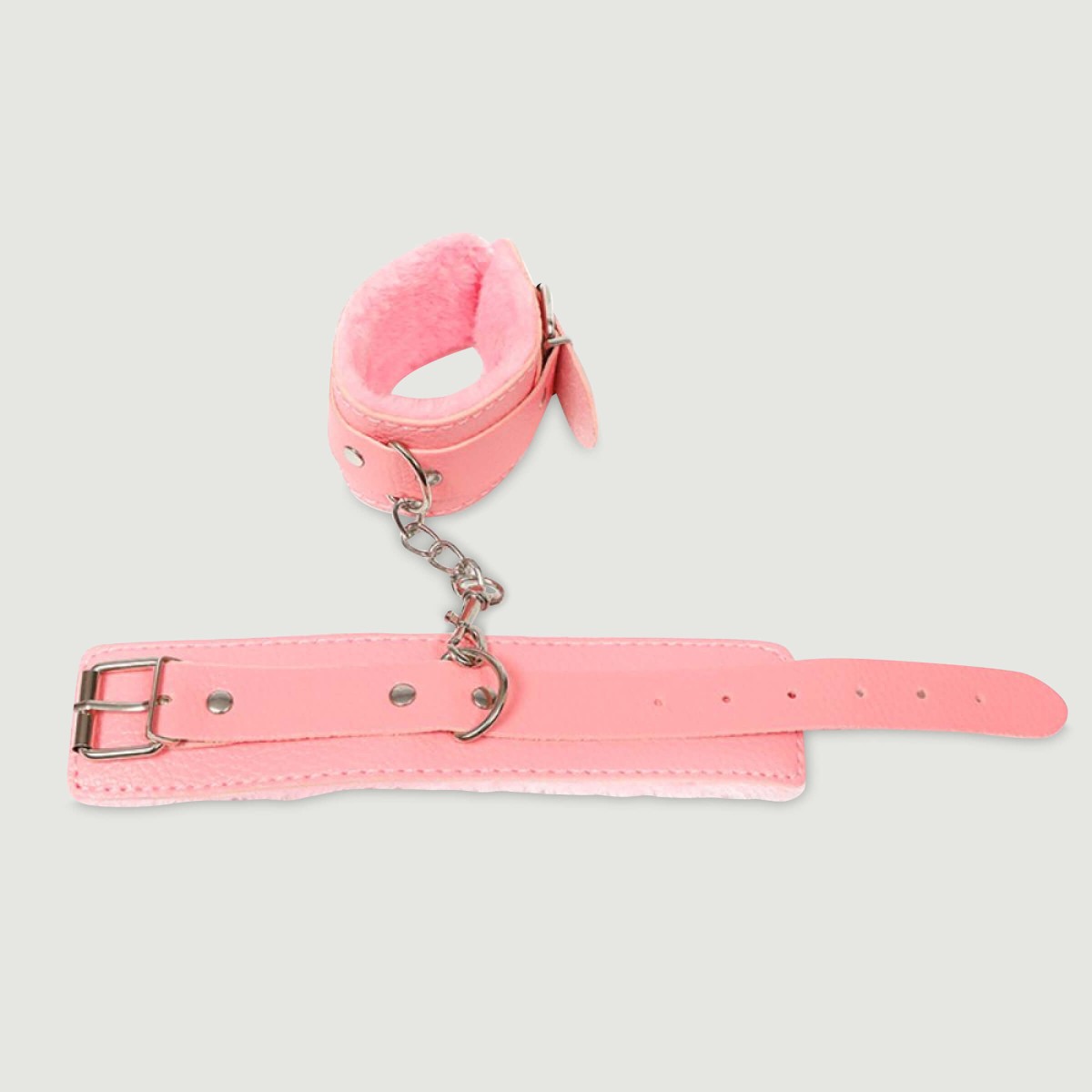 Fetish Fever Hand Cuffs with Fur & Chain - Pink by Sexopolis