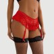 Sexy Ζώνη Ζαρτιέρας Με Εσώρουχο Sexy Lace Garter Panty - Κόκκινο by Sexopolis